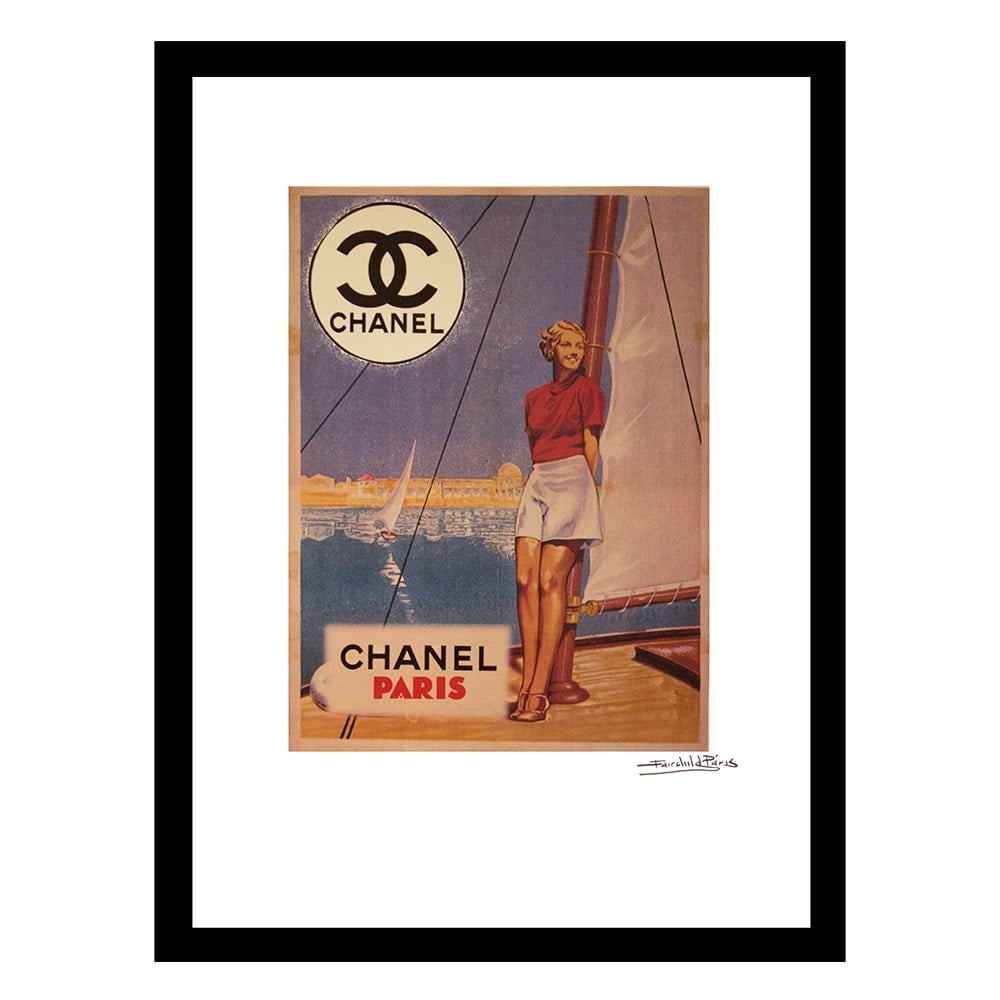 Vintage Paris Sailing Scene Framed Print