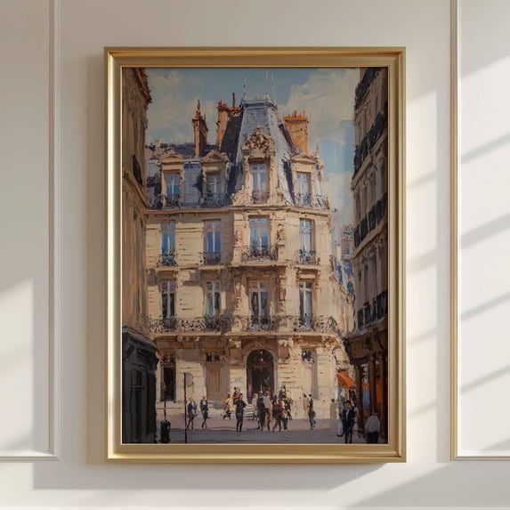 Vintage Paris Streets Art France Poster Wall Art Design 2, Unframed Canvas 24x36in