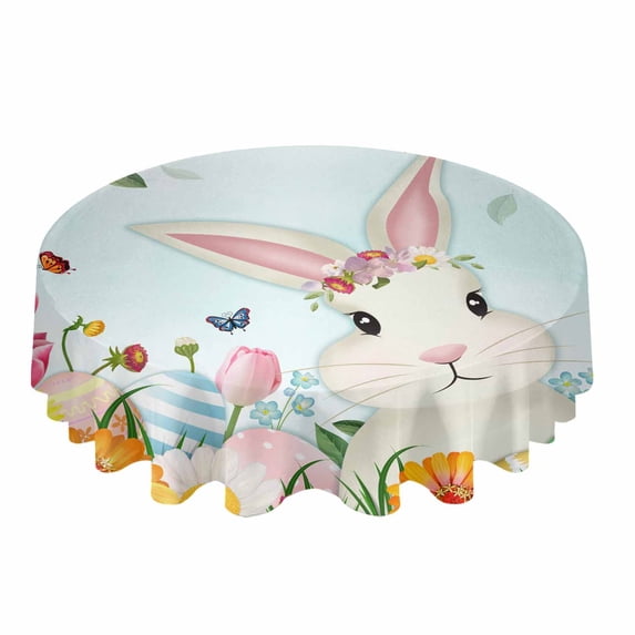 Vintage Paris Tower Butterfly Round Tablecloths for Dining Table Waterproof Table Cover for Kitchen Living Room