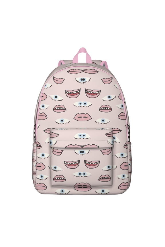 Vintage Paris Travel School Backpack for Women, Girly Pink Holiday Adventure Bookbag, Chic Airplane Trip Daypack