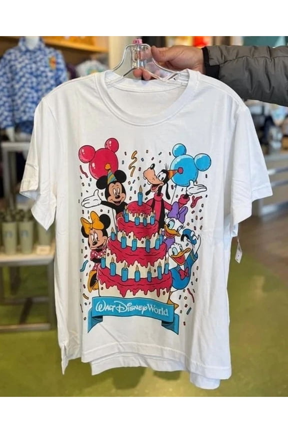 Vintage Park Cartoon Birthday Cake Graphic Tee HOT ITEM