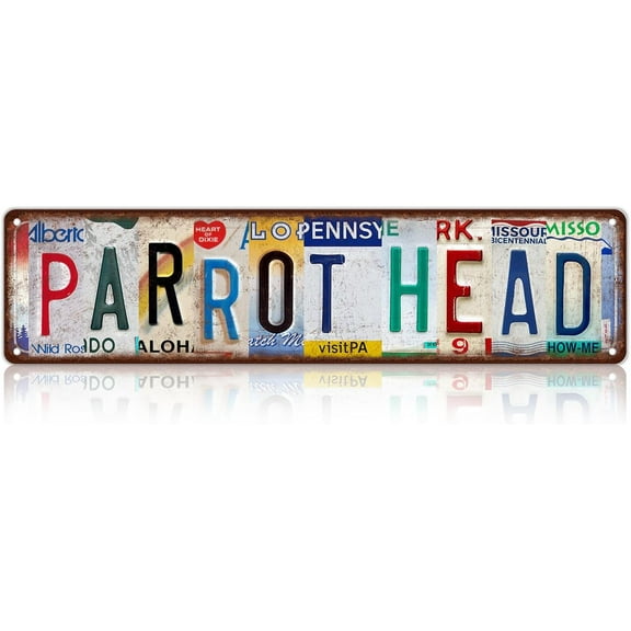 Vintage Parrot head Wall Decor Street Signs Bar Metal Tin Signs 16 x 4 Inches