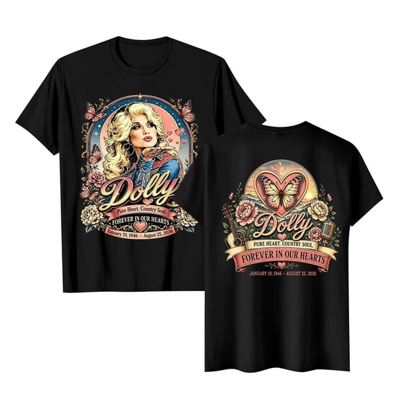 Vintage Parton Country Music T-shirt for Men and Women Graphic Dolly T-shirts Unisex Short Sleeve Round Neck T-shirts for Fans Memorial Gift Apparel,(S)