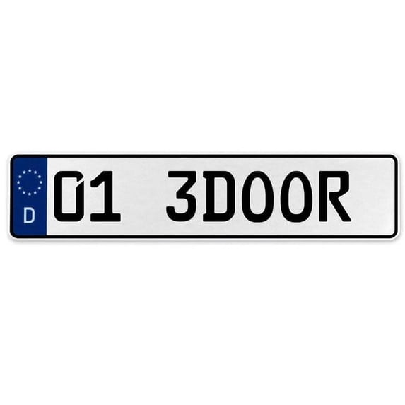 Vintage Parts USA 01 3Door - White Aluminum Street Sign Mancave Euro Plate Name Door Sign Wall