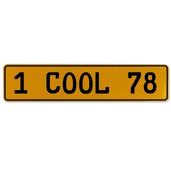 Vintage Parts USA 1 COOL 78 - Yellow Aluminum Street Sign Mancave Euro Plate Name Door Sign Wall Art