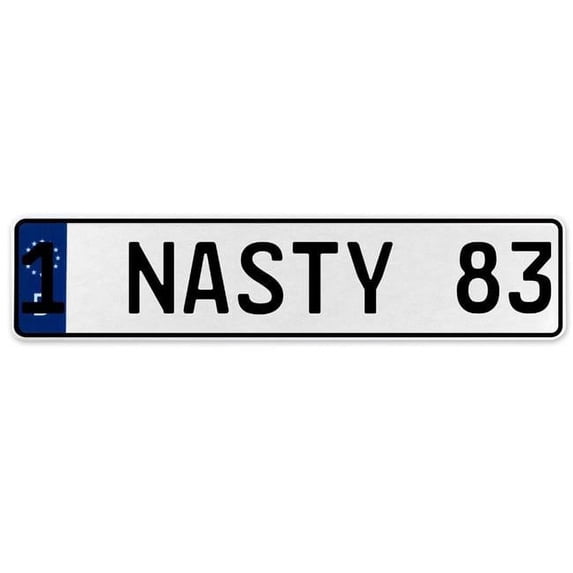 Vintage Parts USA  1 NASTY 83 - White Aluminum Street Sign Mancave Euro Plate Name Door Sign Wall Art