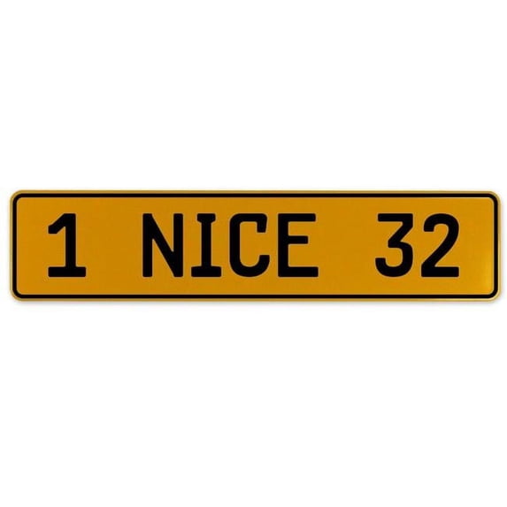 Vintage Parts USA  1 Nice 32 - Yellow Aluminum Street Sign Mancave Euro Plate Name Door Sign Wall