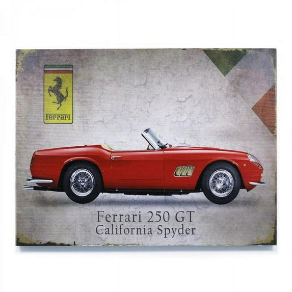Vintage Parts USA 323940 Signature Ferrari Wooden Sign