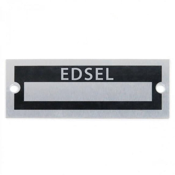 Vintage Parts USA 323987 Blank Data Vintage Style License Plate - Edsel, Black & Silver