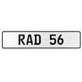 thumbnail image 1 of Vintage Parts USA 553960 Rad 56 - White Aluminum Street Sign Mancave Euro Plate Name Door Sign Wall Art, 1 of 1