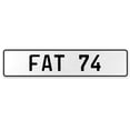thumbnail image 1 of Vintage Parts USA 554572 FAT 74 - White Aluminum Street Sign Mancave Euro Plate Name Door Sign Wall Art, 1 of 1