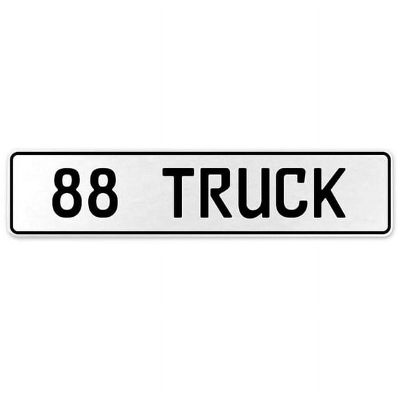 Vintage Parts USA 558348 88 Truck - White Aluminum Street Sign Mancave Euro Plate Name Door Sign Wall