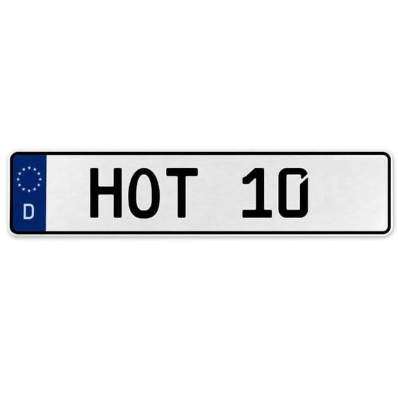 Vintage Parts USA 574923 Hot 10 - White Aluminum Street Sign Mancave Euro Plate Name Door Sign Wall Art