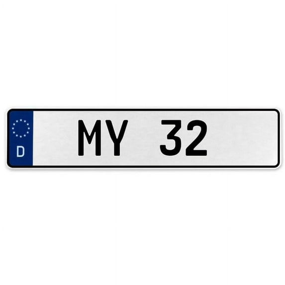 Vintage Parts USA 576232 My 32 - White Aluminum Street Sign Mancave Euro Plate Name Door Sign Wall Art