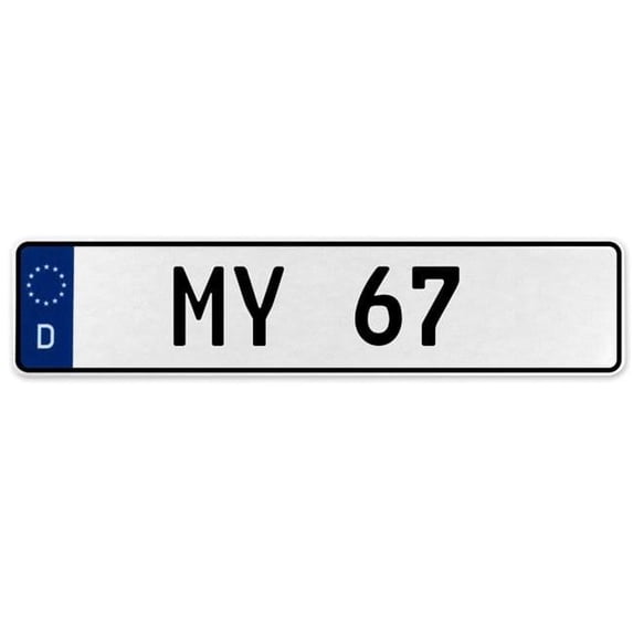 Vintage Parts USA 576267 My 67 - White Aluminum Street Sign Mancave Euro Plate Name Door Sign Wall Art