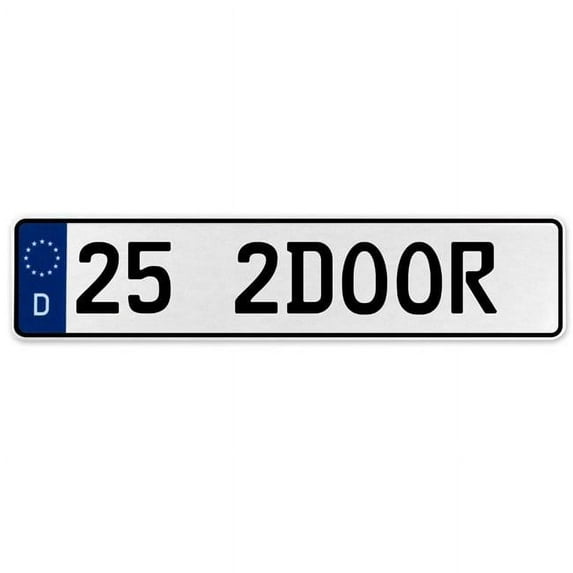 Vintage Parts USA 578106 25 2Door - White Aluminum Street Sign Mancave Euro Plate Name Door Sign Wall