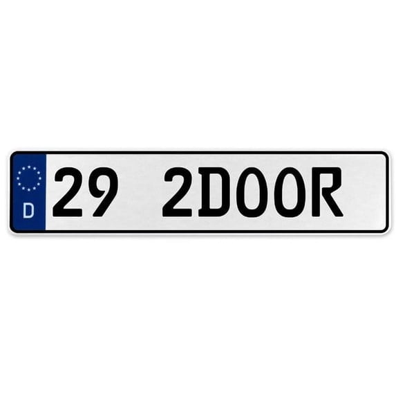 Vintage Parts USA 578110 29 2Door - White Aluminum Street Sign Mancave Euro Plate Name Door Sign Wall