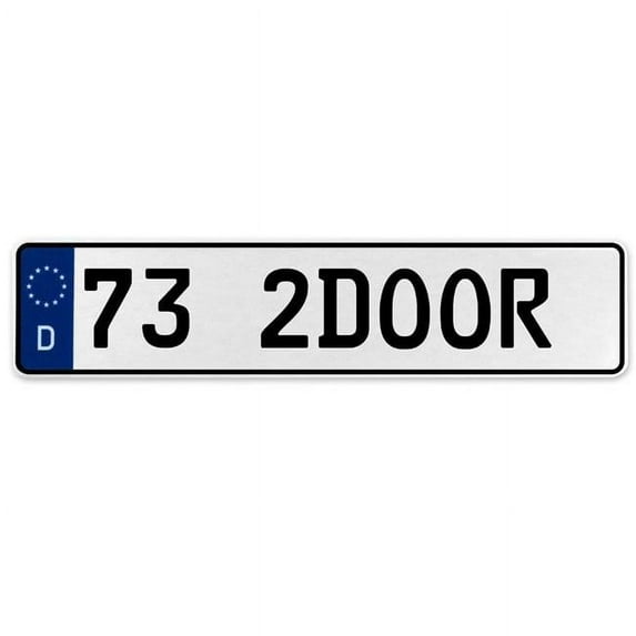 Vintage Parts USA 578154 73 2Door - White Aluminum Street Sign Mancave Euro Plate Name Door Sign Wall