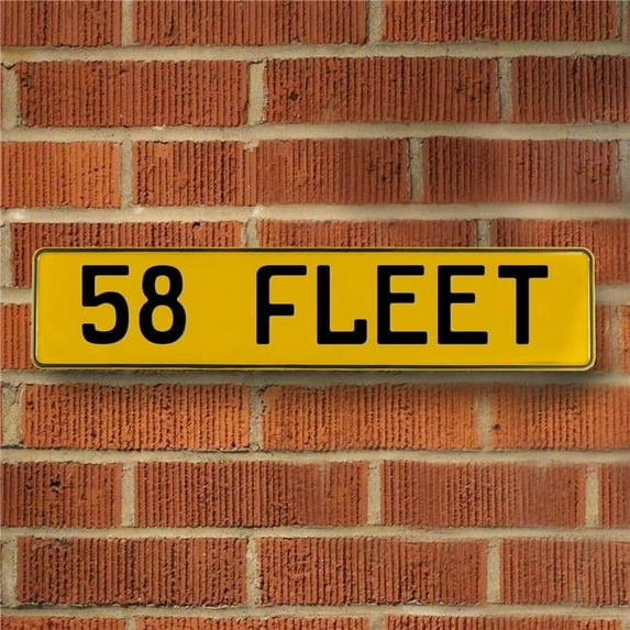 Vintage Parts USA  58 Fleet - Yellow Aluminum Street Sign Mancave Euro Plate Name Door Sign Wall - Yellow