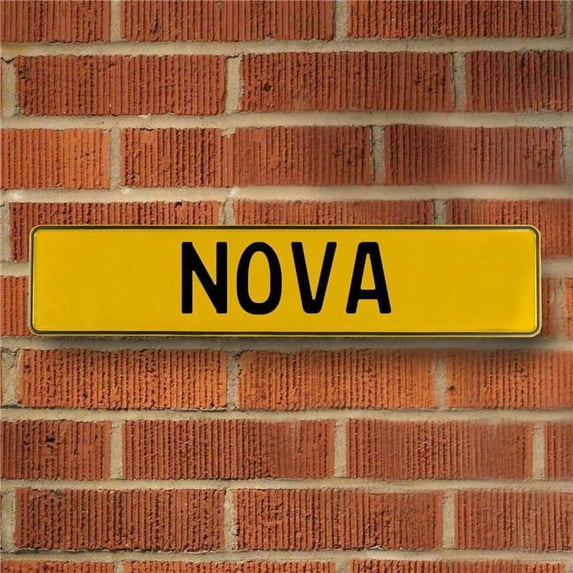 Vintage Parts USA 719231 Nova - Yellow Aluminum Street Sign Mancave Euro Plate Name Door Sign Wall