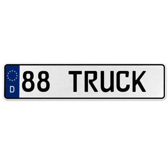 Vintage Parts USA 88 Truck - White Aluminum Street Sign Mancave Euro Plate Name Door Sign Wall
