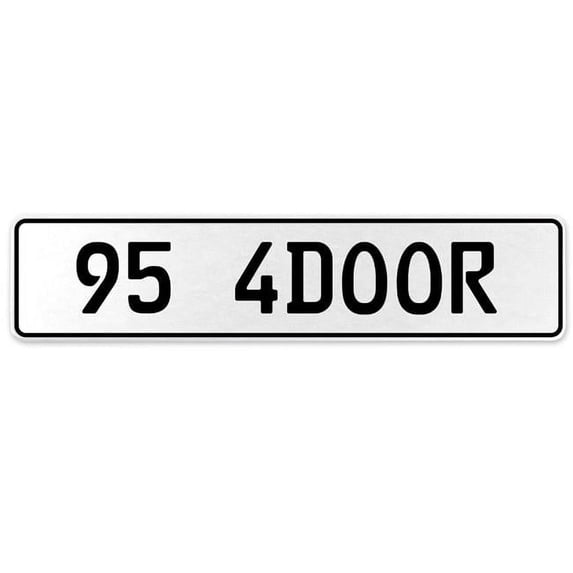 Vintage Parts USA 95 4DOOR - White Aluminum Street Sign Mancave Euro Plate Name Door Sign Wall Art
