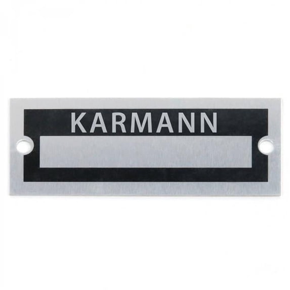 Vintage Parts USA  Aluminum Blank Data Vin Plate - Karmann
