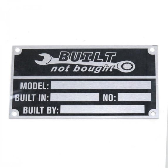 Vintage Parts USA  Built Not Bought VIN Name ID Plate