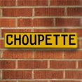 thumbnail image 1 of Vintage Parts USA  CHOUPETTE - Yellow Aluminum Street Sign Mancave Euro Plate Name Door Sign Wall Art, 1 of 1