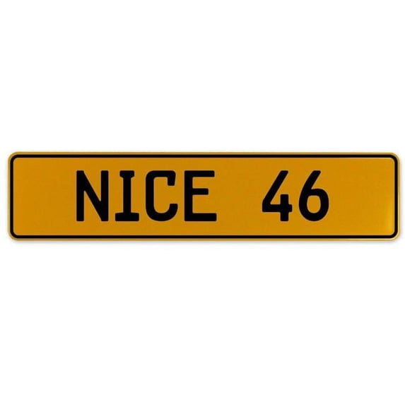 Vintage Parts USA NICE 46 - Yellow Aluminum Street Sign Mancave Euro Plate Name Door Sign Wall Art