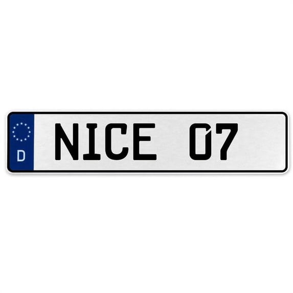 Vintage Parts USA Nice 07 - White Aluminum Street Sign Mancave Euro Plate Name Door Sign Wall