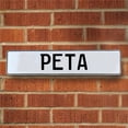 thumbnail image 1 of Vintage Parts USA  Peta - White Aluminum Street Sign Mancave Euro Plate Name Door Sign Wall, 1 of 1
