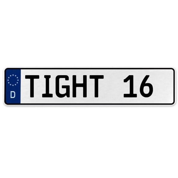 Vintage Parts USA  TIGHT 16 - White Aluminum Street Sign Mancave Euro Plate Name Door Sign Wall Art