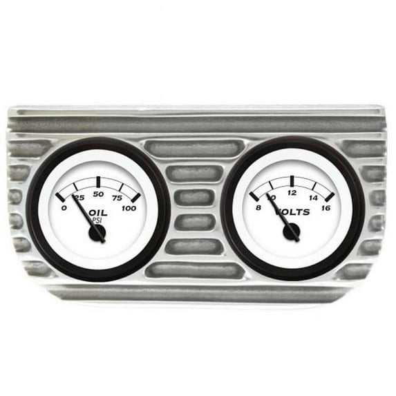 Vintage Parts USA VPAGB2OV Vintage- Finned Dual Bezel Mount w/ Aurora- Oil and Volt Gauges