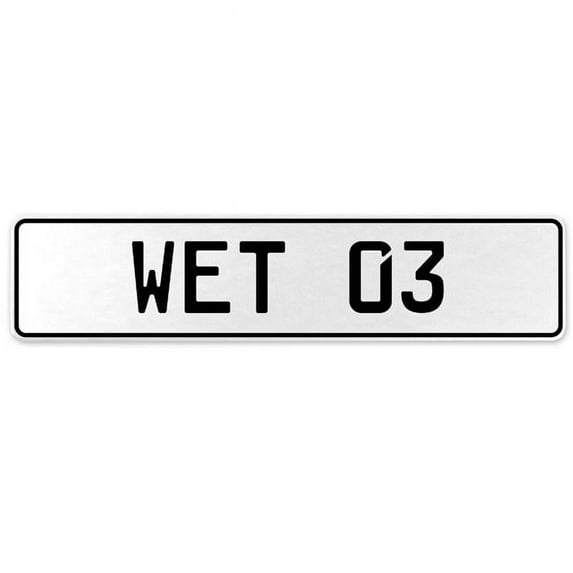 Vintage Parts USA WET 03 - White Aluminum Street Sign Mancave Euro Plate Name Door Sign Wall Art