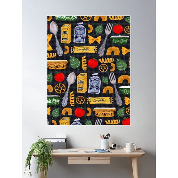 Vintage Pasta Poster Wall Art, Modern Wall Decor For Living Room Bedroom, 16x24 UNFRAMED