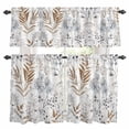 thumbnail image 1 of Vintage Pastoral Leaves Kitchen Curtains Valances and Tiers Set of 3 Brown Leaf Farmhouse Style Tier Curtains and Valance with Rod Pocket for Small Windows, 27.5"x24", 1 of 9