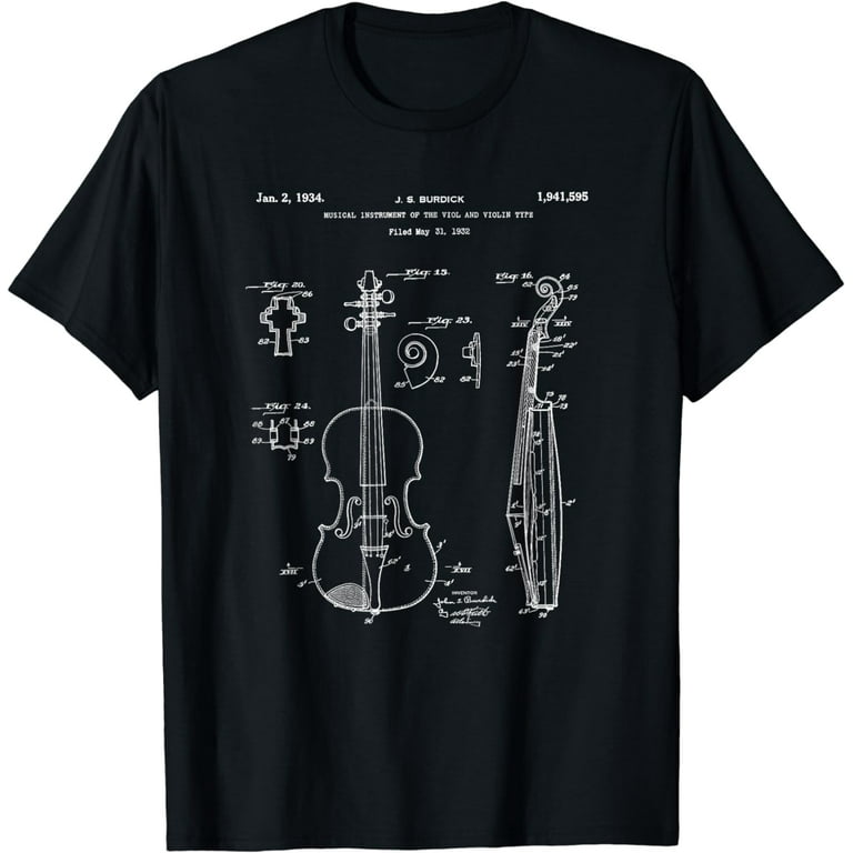 Vintage Patent Print 1934 Double Bass Player T-Shirt Vintage Patent Print 1934 Double Bass Player T-Shirt
