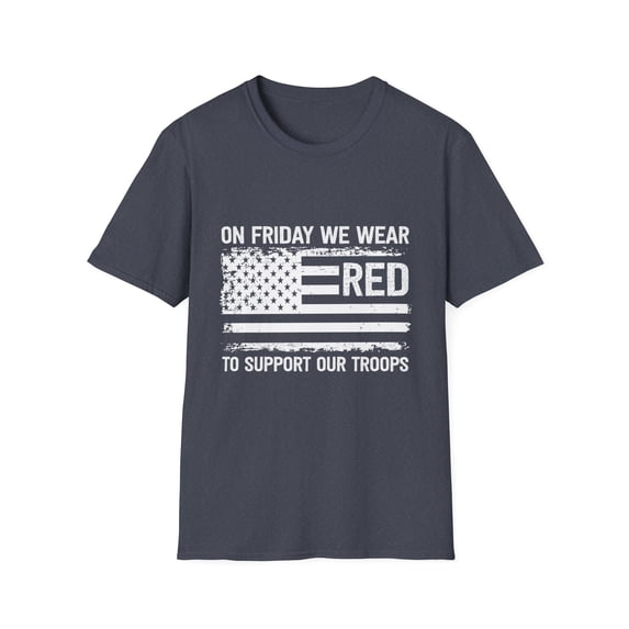 Vintage Patriotic America Veterans USA Graphic Red Retro Servicemen Distressed Support Saying Unisex Softstyle T-Shirt