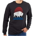 thumbnail image 1 of Vintage Patriotic American Buffalo Plus Size Long Sleeve Graphic Tee Shirt Brisco Brands 2X, 1 of 6