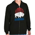 thumbnail image 1 of Vintage Patriotic American Buffalo Unisex Fleece Graphic Zip Up Hoodie Brisco Brands 3X, 1 of 6