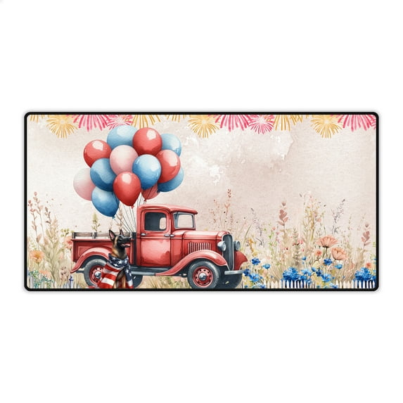 Vintage Patriotic Belgian Malinois 4th of July Independence Memorial Day Desk Mat Full Keyboard Mouse Pad Sheepdog Dog Lover Gifts Large Mousepad - 01006