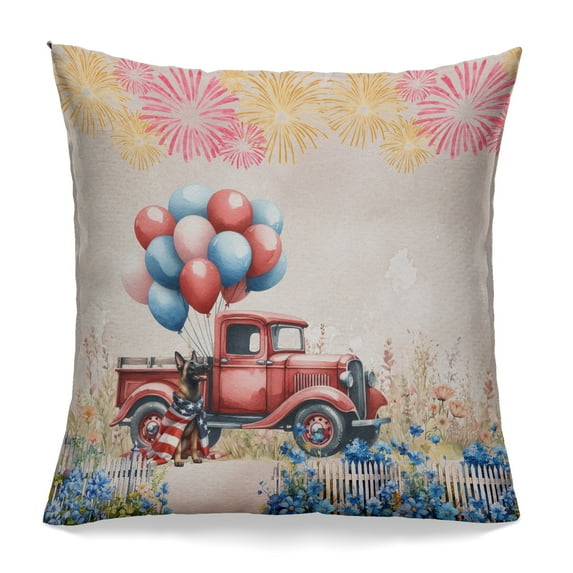 Vintage Patriotic Belgian Malinois 4th of July Independence Memorial Day Pillowcase Double Sided Sheepdog Dog Lover Gifts Pillow Case Covers - 01006