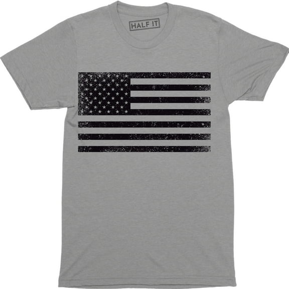Vintage Patriotic Black And White American Flag USA Stars Stripes Men's T-Shirt