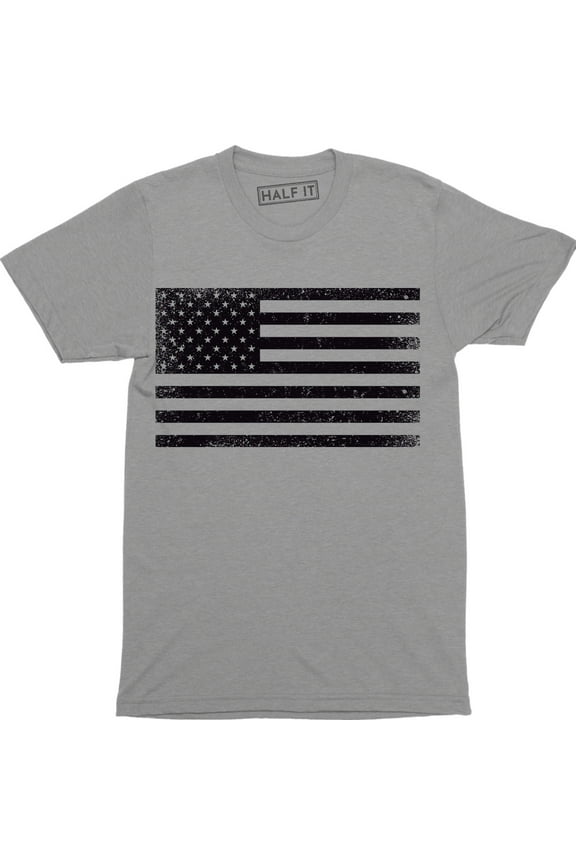Vintage Patriotic Black And White American Flag USA Stars Stripes Men's T-Shirt