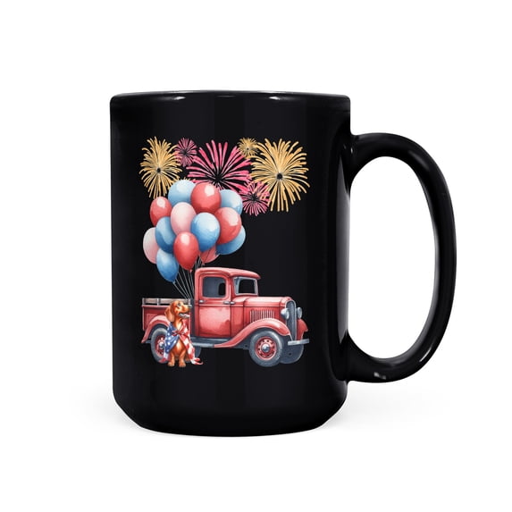 Vintage Patriotic Dachshund 4th of July Independence Memorial Day Mug Wiener Dog Lover Gifts Idea Coffee Tea Cup - 01006