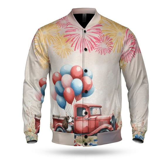Vintage Patriotic English Springer Spaniel 4th of July Independence Day All Over Print 3D Baseball Jacket Springers Dog Lover Gifts Bomber Jacket Softball - 01006