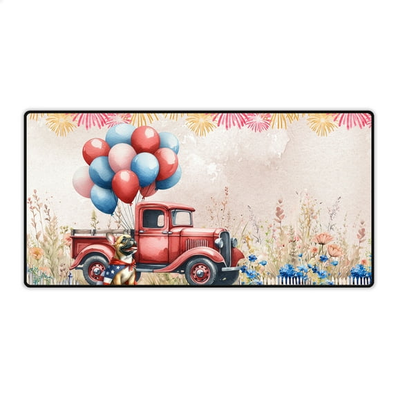 Vintage Patriotic French Bulldog 4th of July Independence Memorial Day Desk Mat Full Keyboard Mouse Pad Dog Lover Gifts Large Mousepad - 01006