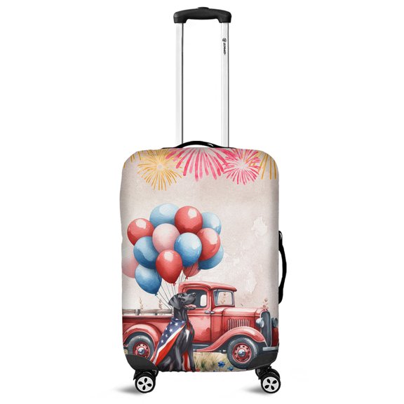 Vintage Patriotic Great Dane 4th of July Independence Memorial Day Travel Luggage Cover Danes Dog Lover Gifts Suitcase Dust Protective Decor - 01006