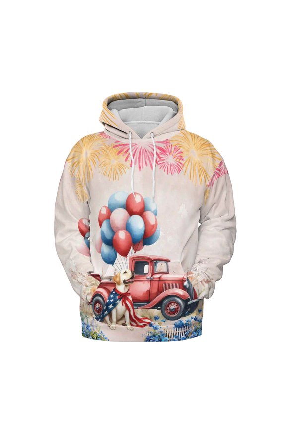 Vintage Patriotic Labrador Retriever 4th of July Independence Memorial Day All Over Print 3D Hoodie Unisex Merch Hoodies Lab Dog Lover Gifts - 01006